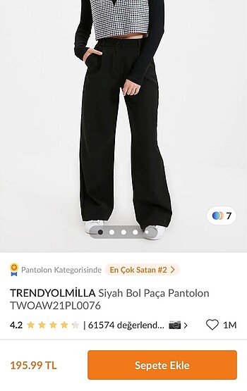 Siyah bol paça pantolon