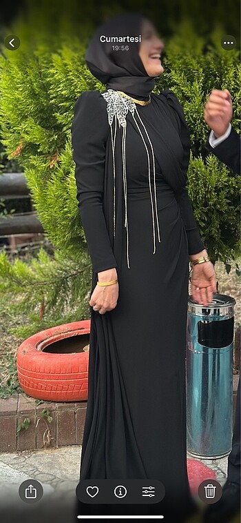 Siyah taşlı abiye