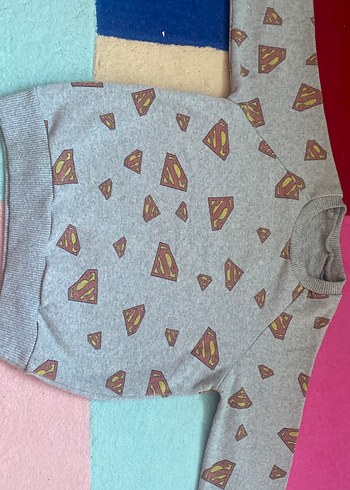 Koton Kids Erkek Çocuk Gri Uzun Kollu Baskılı Triko Sweatshirt