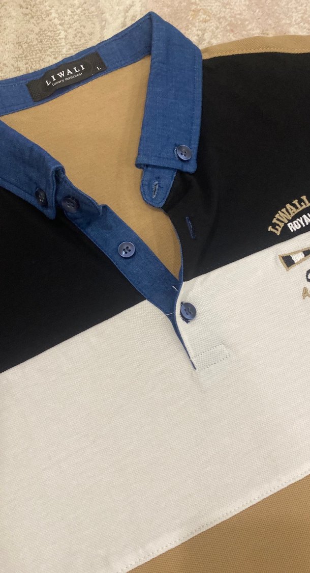 Erkek Bej Renkli Polo Yaka Tişört - Görsel 5