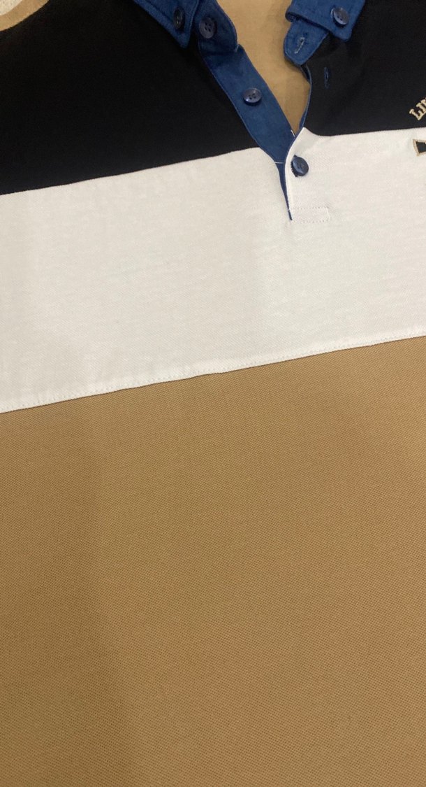 Erkek Bej Renkli Polo Yaka Tişört - Görsel 4