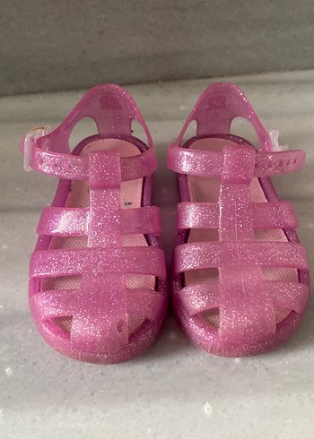Pembe Simli Kız Çocuk Sandalet