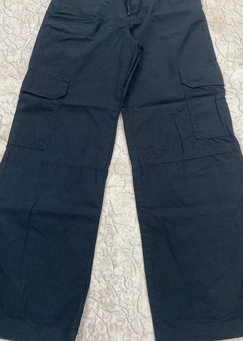 H&M Kız Siyah Bol Kesim Kemerli Pantolon
