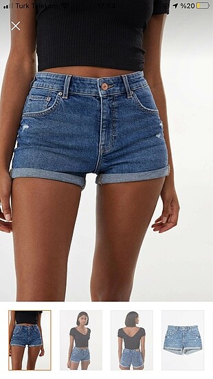 bershka basic jean şort