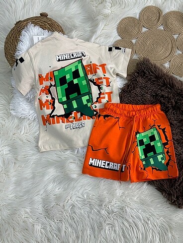 Zara MİNECRAFT DESENLİ ŞORTLU TAKIM