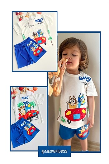 BLUEY KARAKTERLİ ŞORTLU TAKIM