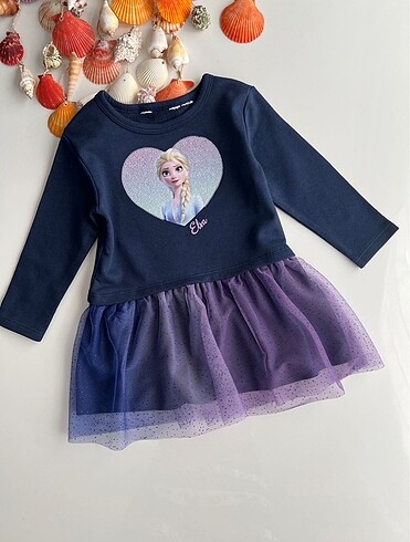 H&M ELSA DESENLİ TÜLLÜ ELBİSE