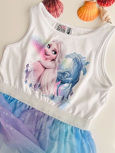 H&M ELSA DESENLİ TÜLLÜ ELBİSE