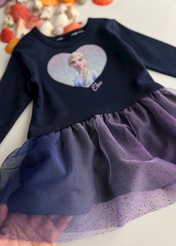 7 Yaş Beden ELSA DESENLİ TÜLLÜ ELBİSE