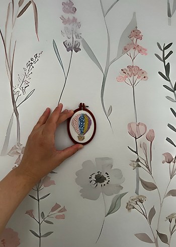 Beden çeşitli Renk Kasnak Boncuk İşlemeli Balon Desen