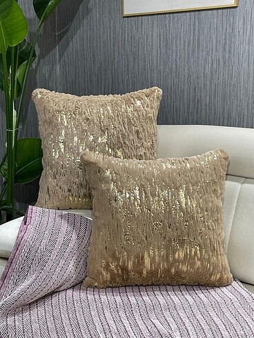 Gold kırlent kılıfı 2 Adet