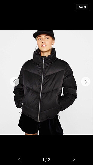 Bershka Siyah Şişme Mont