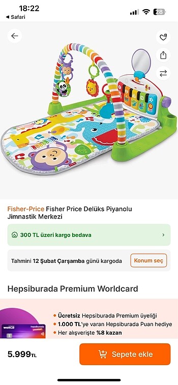 Fisher Price Piyanolu Jimnastik Merkezi