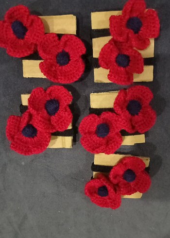 çift gelinçik toka 5 adet var - Görsel 3