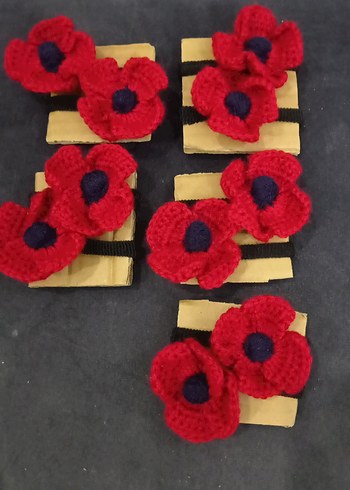 çift gelinçik toka 5 adet var - Görsel 2