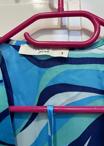 Bohem Uzun Kollu Mavi Bağlamalı Uzun Elbise - Görsel 3