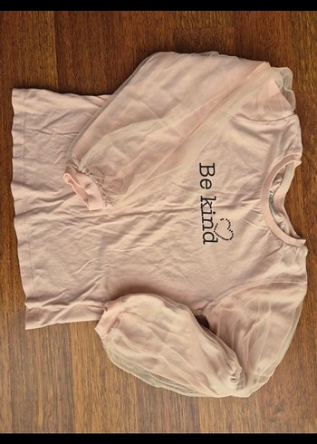 Kız Çocuk Uzun Kollu Sarı ve Pudra Tişört - Görsel 2