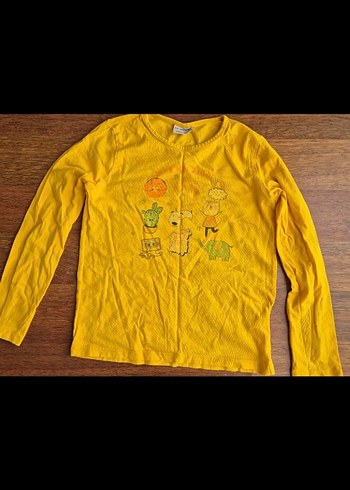 Kız Çocuk Uzun Kollu Sarı ve Pudra Tişört - Görsel 5