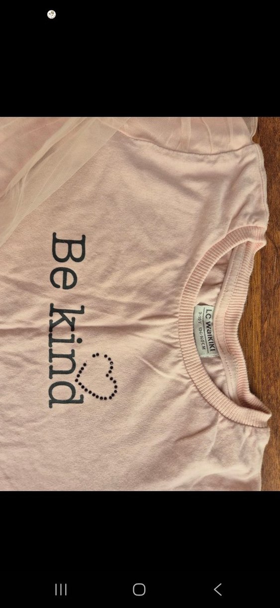 Kız Çocuk Uzun Kollu Sarı ve Pudra Tişört - Görsel 3