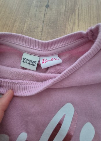 Pembe Sweatshirt ve Rahat Denim Pantolon Seti - Görsel 4