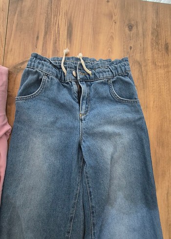 Pembe Sweatshirt ve Rahat Denim Pantolon Seti - Görsel 7