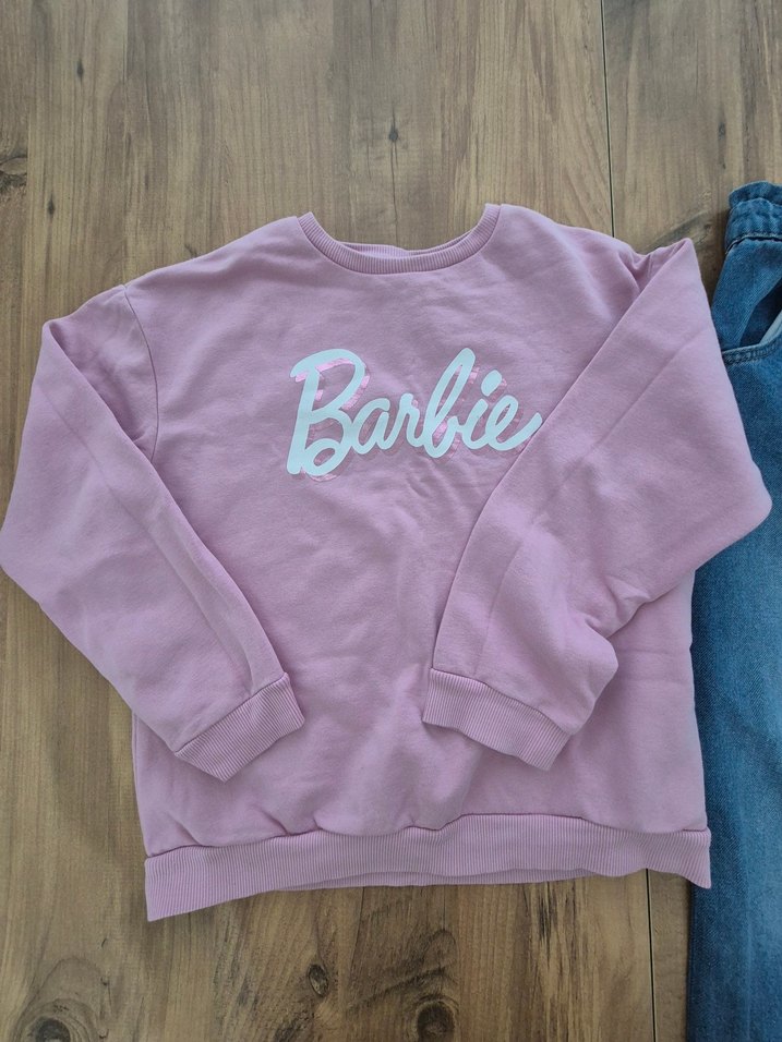 Pembe Sweatshirt ve Rahat Denim Pantolon Seti - Görsel 2