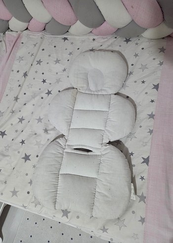 Gri Yıldız Desenli Bebek puset Minderi - Görsel 2