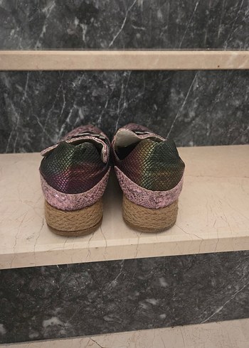 Yılan Desenli Pembe Platform Topuklu Kadın Spor Ayakkabı - Görsel 2