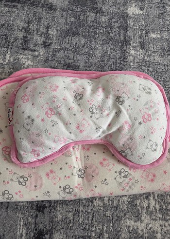Pembe Baskılı Çocuk Uyku Minderi ve Yastık - Görsel 2