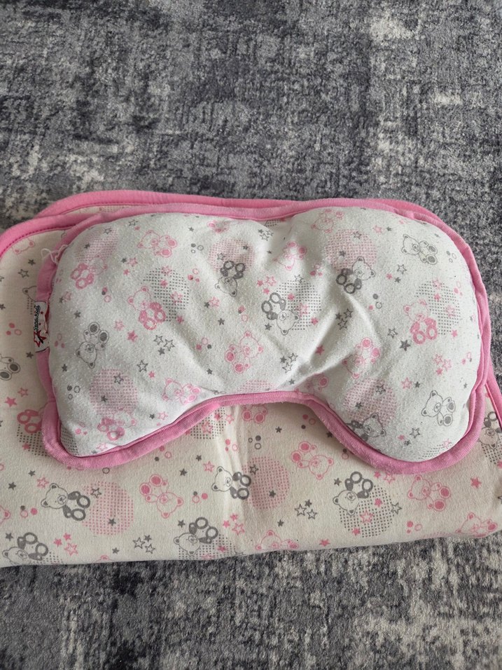 Pembe Baskılı Çocuk Uyku Minderi ve Yastık - Görsel 2