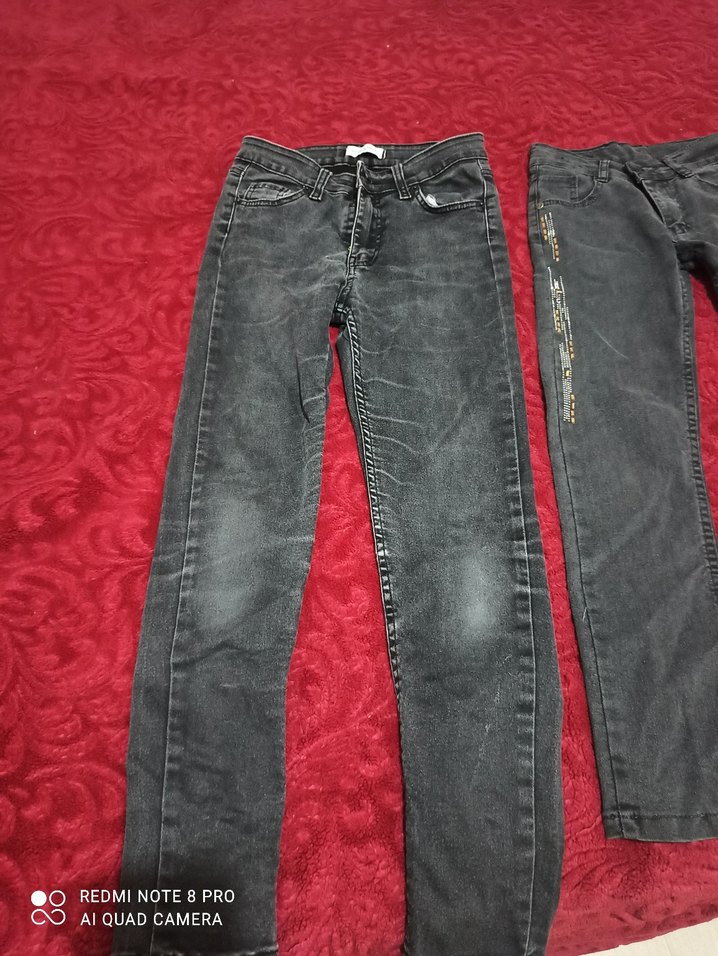 Gri Kot Pantolon, Kemerli, Dar Kesim - Görsel 2