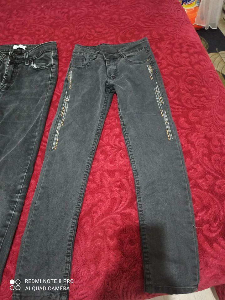 Gri Kot Pantolon, Kemerli, Dar Kesim - Görsel 3