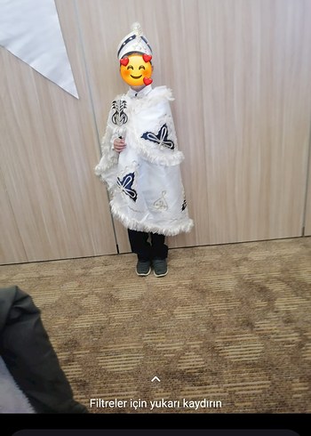 Beyaz Kapüşonlu Puf Kollu sünnet Çocuk Kostümü - Görsel 2