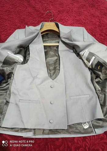 Gri Düğmeli Erkek Takım Elbise Ceketi - Görsel 8