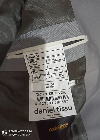 Gri Düğmeli Erkek Takım Elbise Ceketi - Görsel 3