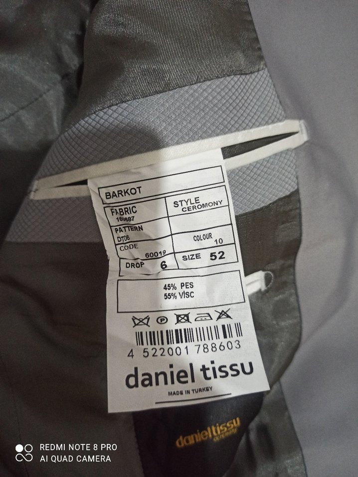 Gri Düğmeli Erkek Takım Elbise Ceketi - Görsel 3