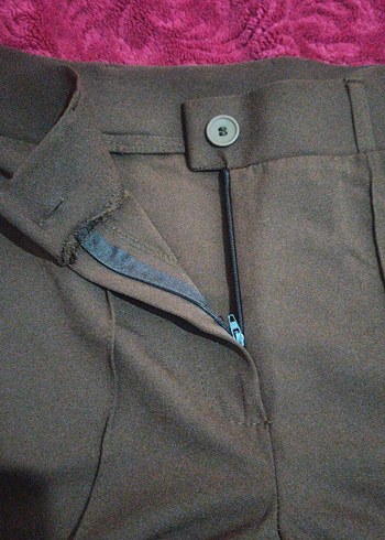 Kadın kahverengi Kumaş Pantolon - Görsel 3