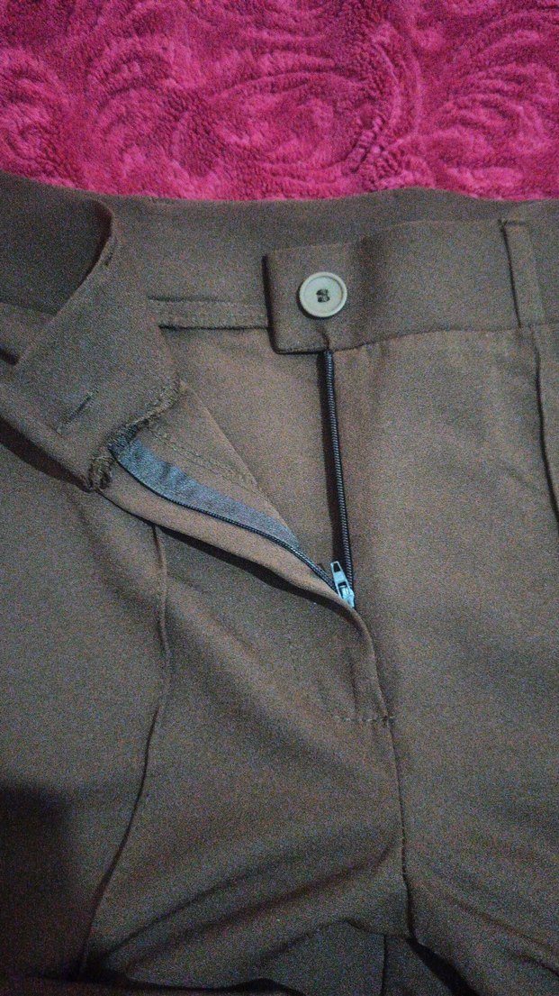 Kadın kahverengi Kumaş Pantolon - Görsel 3