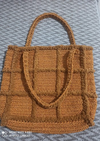 Örgü Kadın Kahverengi Çanta - Görsel 2