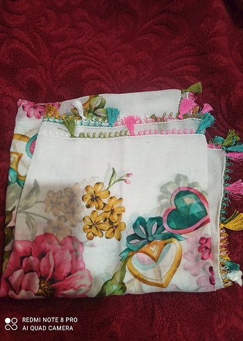 Boncuk İşlemeli Çok Renkli Kadın yazma - Görsel 3