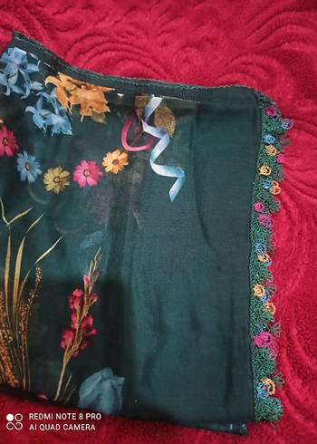 Boncuk İşlemeli Çok Renkli Kadın yazma - Görsel 4