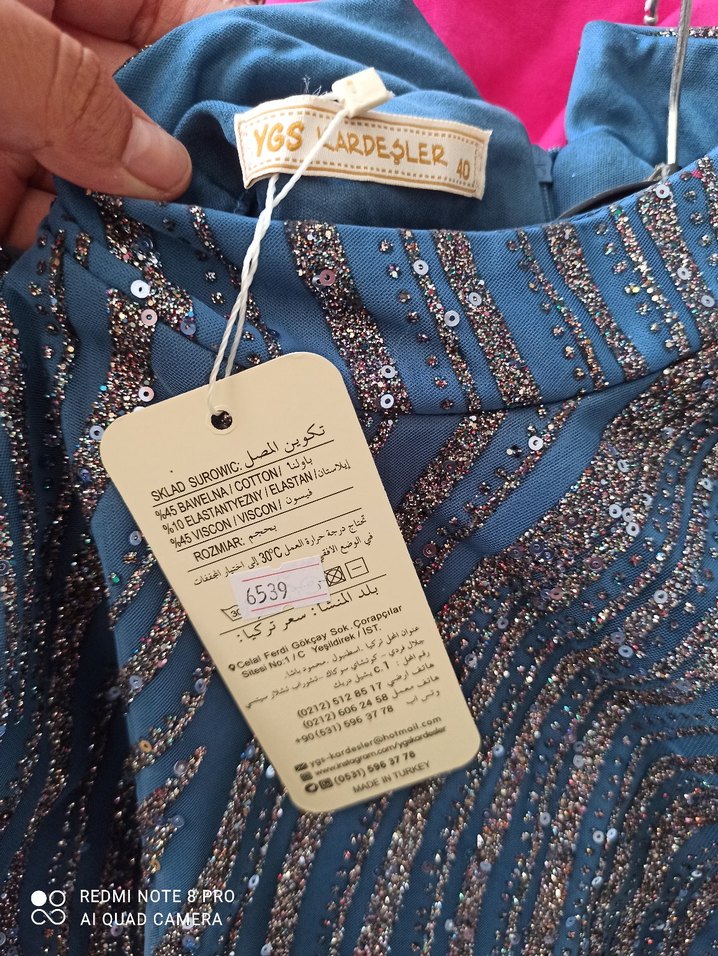 Parlak Çok Renkli Uzun Abiye Elbise - Görsel 3