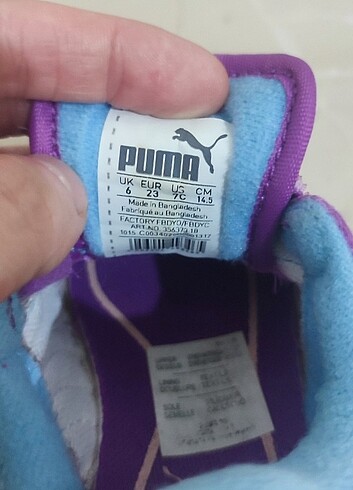 23 Beden mor Renk Puma çocuk spor ayakkabı
