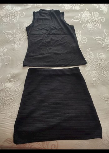 Piliseli Siyah Mini Hamile Eteği - Görsel 2