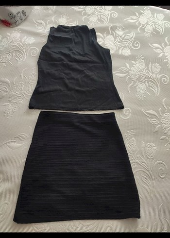 Piliseli Siyah Mini Hamile Eteği - Görsel 3