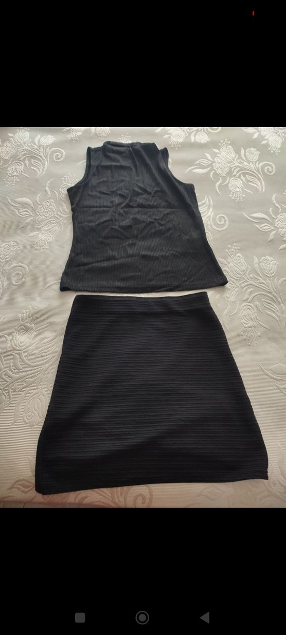 Piliseli Siyah Mini Hamile Eteği - Görsel 2