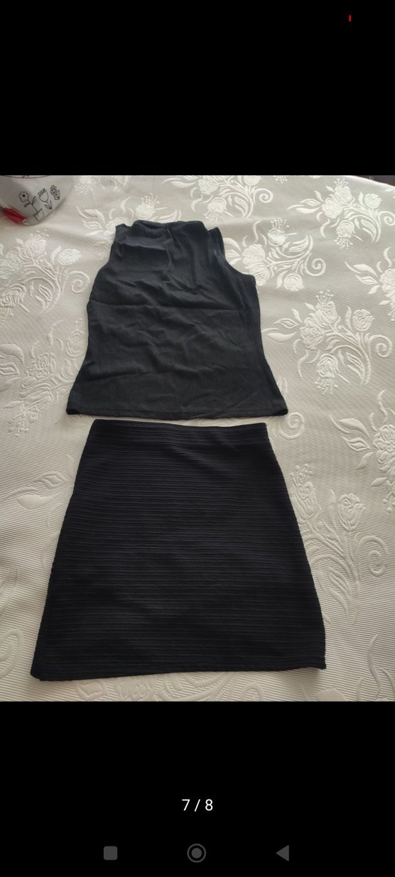 Piliseli Siyah Mini Hamile Eteği - Görsel 3