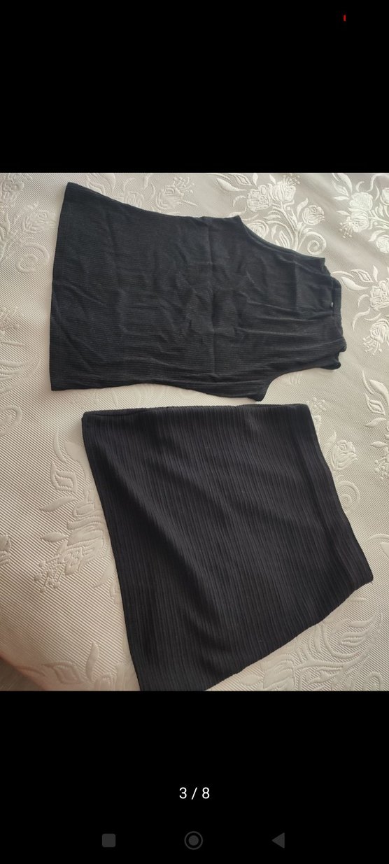 Piliseli Siyah Mini Hamile Eteği - Görsel 4