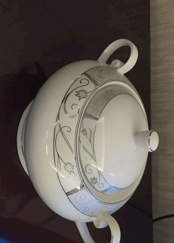 Gri desenli beyaz kapaklı çorba kasesi - Görsel 3