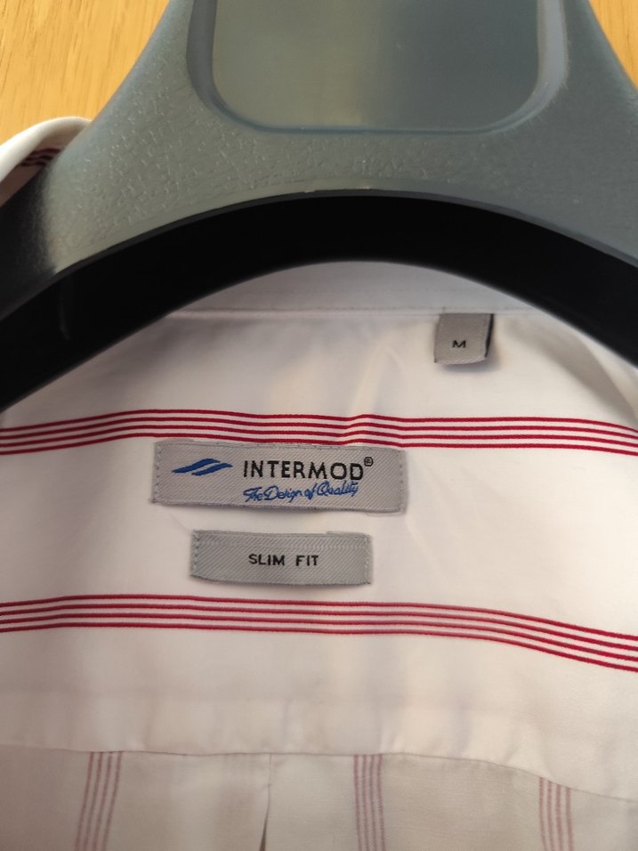 Erkek Beyaz Kırmızı Çizgili Keten Gömlek - Görsel 3